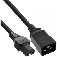 E&T Powercables C15 - C20 stroomkabel - 3x 1,00mm / zwart - 0,50 meter