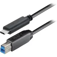 MaxTrack USB-C naar USB-B kabel - USB3.0 - tot 2A / zwart - 1 meter