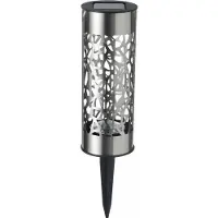 Galix G4445 roestvrijstalen zonneterminal - Te installeren of te planten - H28cm - Warm wit