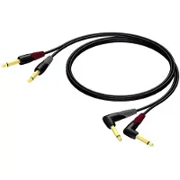 Procab CLA603 2x 6,35mm Jack stereo audio kabel - haaks - 3 meter