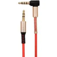 Coretek 3,5mm Jack gekrulde hoofdtelefoon kabel met microfoon - rood - 1,5 meter