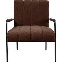 SVITA KYLE Lounge Chair - Gestoffeerde stoel Accentstoel Woonkamer met armleuning Teddy Boucle Bruin