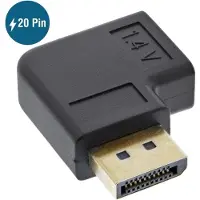 S-Impuls DisplayPort adapter met DP_PWR - 90° haaks naar links - versie 1.4 (5K/8K 60Hz) / zwart