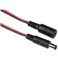 BKL DC plug (m) - DC plug (v) verlengkabel - 5,5mm x 2,1mm - max. 12V/3A / rood/zwart - 3 meter