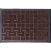 Galicja KADAX Deurmat, 60 x 40 cm, deurmat voor binnen en buiten, wasbare rubberen voetmat voor huisdeur, entree, vuilvangmat van rubber, schoonloopmat, deurmat, bruin