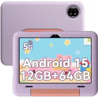 Blackview Tab 20 Kids Tablet - Kindertablet - 12GB RAM - 64GB ROM - 10.1 inch - Android 15 - Ouderlijk Toezicht App - Oogzorgmodus - Inclusief Beschermhoes - Paars