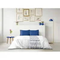 HOME LINGE PASSION AMBROISIE microvezel dekbedset - 1 dekbedovertrek 220 x 240 cm + 2 kussenslopen 63 x 63 cm - Blauw