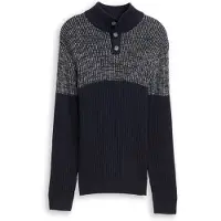 Tom Tailor Trui donkerblauw / wit
