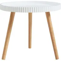En.casa Bijzettafel Bongard rond 45xØ50 cm wit en naturel []