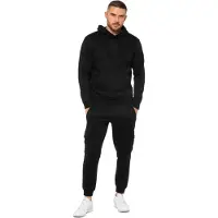 Enzo | Heren Pullover Hoodie Tracksuit Set - Zwart