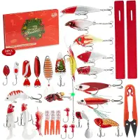 Rhythm Visadventskalender 2025- 24 dagen aftellen naar vissen- kerstcadeau voor kinderen of volwassenen- rood- set van 24 stuks |
