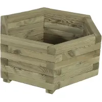 Intergard Houten Bloembak plantenbak zeskant grenen 65x56cm