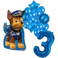 Amscan Paw Patrol Chase ballonnen pakket - 58x78cm - Folie Ballon - 3 jaar - Themafeest - Verjaardag - Ballonnen - Versiering - Helium ballon