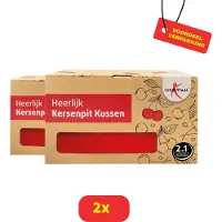 Lucovitaal Kersenpit Kussen Vierkant - 2 stuks Voordeelverpakking