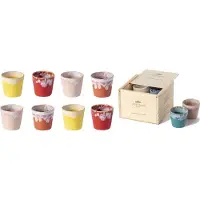 Costa Nova grespresso serie set van 8 lungo kopjes in houten gift box 210 ML - Sunshine