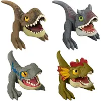 Mattel Jurassic World UNCAGED FIGUREN: 4 stuks, inclusief Dominion Atrociraptor en Gigantosaurus