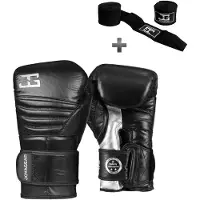 Joya Bokshandschoenen Falcon Zilver - 14 oz – Echt Leren Kickbokshandschoenen – Dubbele Klittenbandsluiting – Heren/Dames – Training