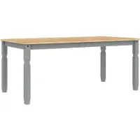 vidaXL Eettafel Corona 180x90x75 cm massief grenenhout grijs