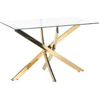 Beliani MARAMO - Eettafel - Goud - 120 x 70 cm - Veiligheidsglas