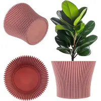 Kadax Kleine kunststof plantenpot voor vetplanten en kruiden, moderne sierpot voor binnen en buiten (poederroze, 11,5 cm)