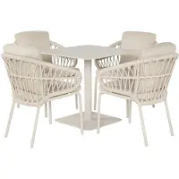 Suns Tosca Nova dining tuinset 80x80xH76,5 cm 5 delig camel sand latte
