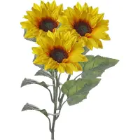 Top Art Topart Kunstbloem Zonnebloem tak - 3x - 81 cm - geel - kunst zijdebloem - decoratie