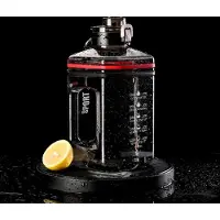 DIY Waterfles - Waterfles - Sportwaterfles - Grote waterfles - 2,2 L - Watertemperatuur lager dan 60 graden - Zwart