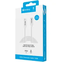 Sandberg - 136-55 - USB-kabel - USB 3.2 Gen 2 (3.1 Gen 2) - 2 m - USB C - Wit