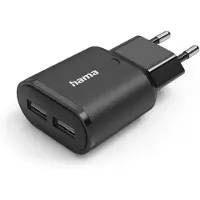 Hama 12W Oplader - 2x USB-A - Zwart