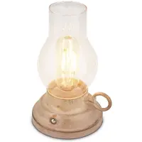 B.K.Licht BRILONER Kanea - Oplaadbare Tafellamp - stijl olielamp - buitenlamp aanraakfunctie - dimbaar tuinverlichting - IP44 - warm wit licht - Ø10.5 x 17.5 cm - beige