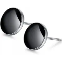 Charme Bijoux Zilver-Onyx -Zwart -Rond -7 mm- oorknopje- oorbellen-