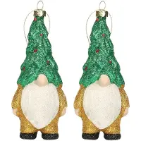 Home & Styling Home and Styling kersthanger gnome/dwerg/kabouter - 2x - kunststof - 12,5 cm - kerstversiering