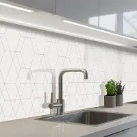 KitchenYeah Keuken achterwand 350x60 cm - Spatscherm zelfklevend Mozaïek - Design - Geometrie - Muurbeschermer - Spatwand fornuis
