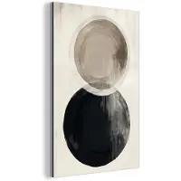 MuchoWow Aluminium schilderij 40x60 cm - Wanddecoratie metaal - Cirkels - Vorm - Beige - Abstract - Metalen muurdecoratie woonkamer - Decoratie industrieel - Foto op dibond - Industriële accessoires slaapkamer
