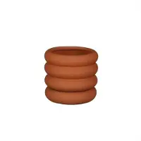 Mica Decorations Mica:bloempotje met schoteltje terracotta keramiek schoteltje 13,5 cm