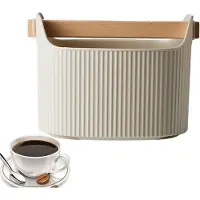 Elegante Koffiedik Opvangbak 1300 ml - Stijlvolle Koffieprut Houder met Antislip Bodem - Espresso Afvalbak voor Aanblad - Elégante Koffie Grounds Container met Schokabsorberende Bodem