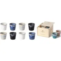 Costa Nova grespresso serie set van 8 lungo kopjes in houten gift box 210 ML - Winter Cold