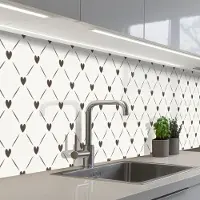 KitchenYeah Keuken achterwand 500x60 cm - Spatscherm zelfklevend Design - Geometrie - Patroon - Hart - Muurbeschermer - Spatwand fornuis