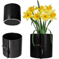 Kadax Bloempot van keramiek, 2 kleuren, bloempot, keramische bloempot, bloembak, plantenbak voor drakenbomen, viooltjes, viooltjes (zwart, diameter 13 cm)