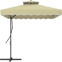 vidaXL Zweefparasol 243 x 243 cm met UV-bescherming voor Tuin - Terrasparasol met Dubbel Dak en Kruisvoet
