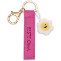 Nici sleutelhanger Beste Oma imitatieleren band roze 10cm met bloem