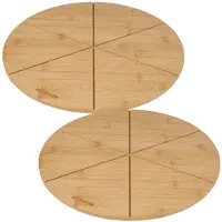 Fackelmann Set van 2 Pizzaplanken met snijgroeven, Ø 32 cm
