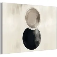 MuchoWow Aluminium schilderij 30x20 cm - Wanddecoratie metaal - Cirkels - Vorm - Beige - Abstract - Metalen muurdecoratie woonkamer - Decoratie industrieel - Foto op dibond - Industriële accessoires slaapkamer