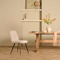 Woonexpress Eetkamerstoel Kaavi - Beige - Stoffen Bekleding - Comfortabel