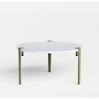 TIPTOE Venezia Gerecyclede Plastic Ronde Koffietafel - Ø 80 cm Khaki Green