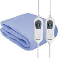 Auronic Elektrische Onderdeken - 160x140cm - 2 Persoons - met Hoekelastieken en 2 Controllers - Verwarmingsdeken - Blauw