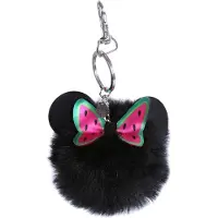 Disney Minnie Mouse - Zwarte, pluizige sleutelhanger