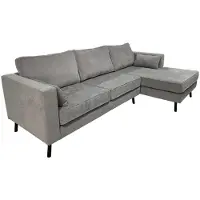 Lizzely Garden & Living Hoekbank design Hilde 270cm loungebank grijs chenille rechts bankstel hoeksalon zetel