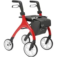 Multimotion - Curve rollator - Extra zachte softwielen - Smal & wendbaar - Geen remkabels - Uniek design - Rood
