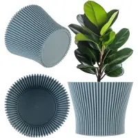 Kadax Kleine kunststof plantenpot voor vetplanten en kruiden, moderne bloempot voor binnen en buiten (mintgroen, 13,5 cm)